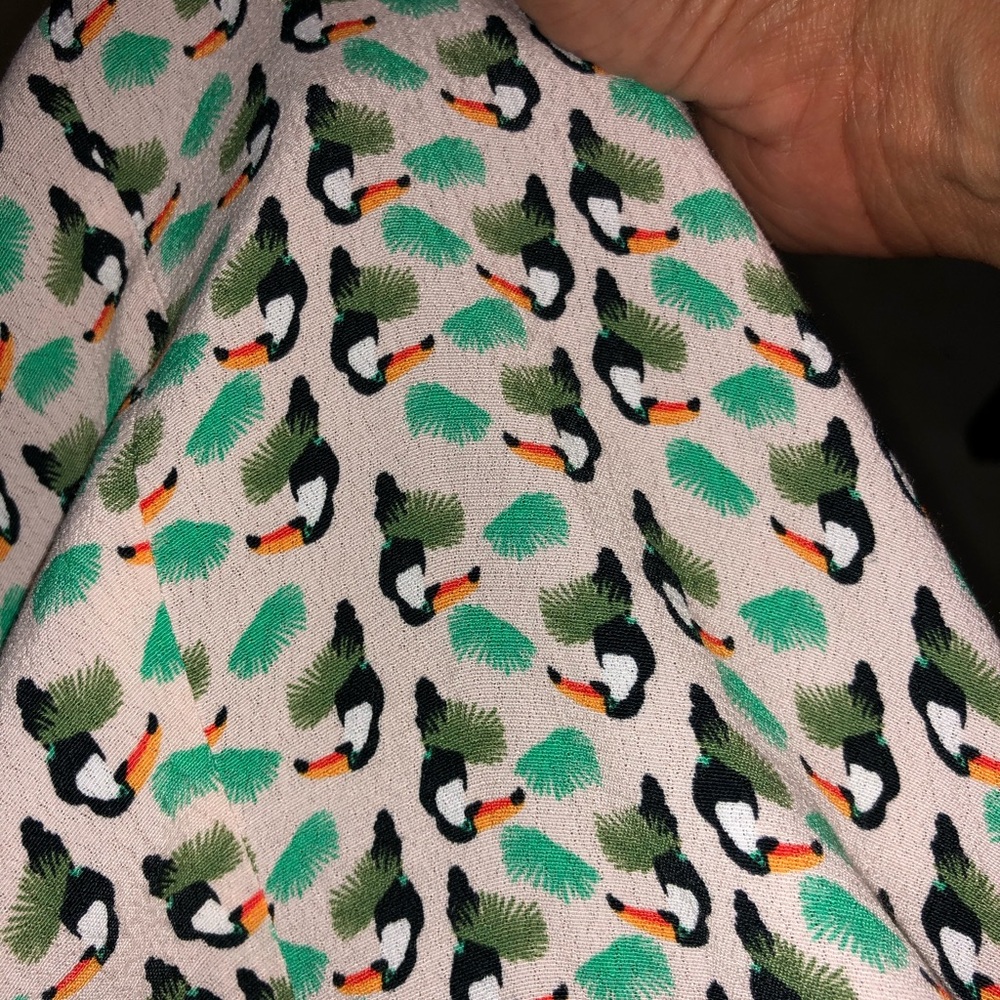 Zara mini toucan bird print dress short sleeve - Picture 4 of 7
